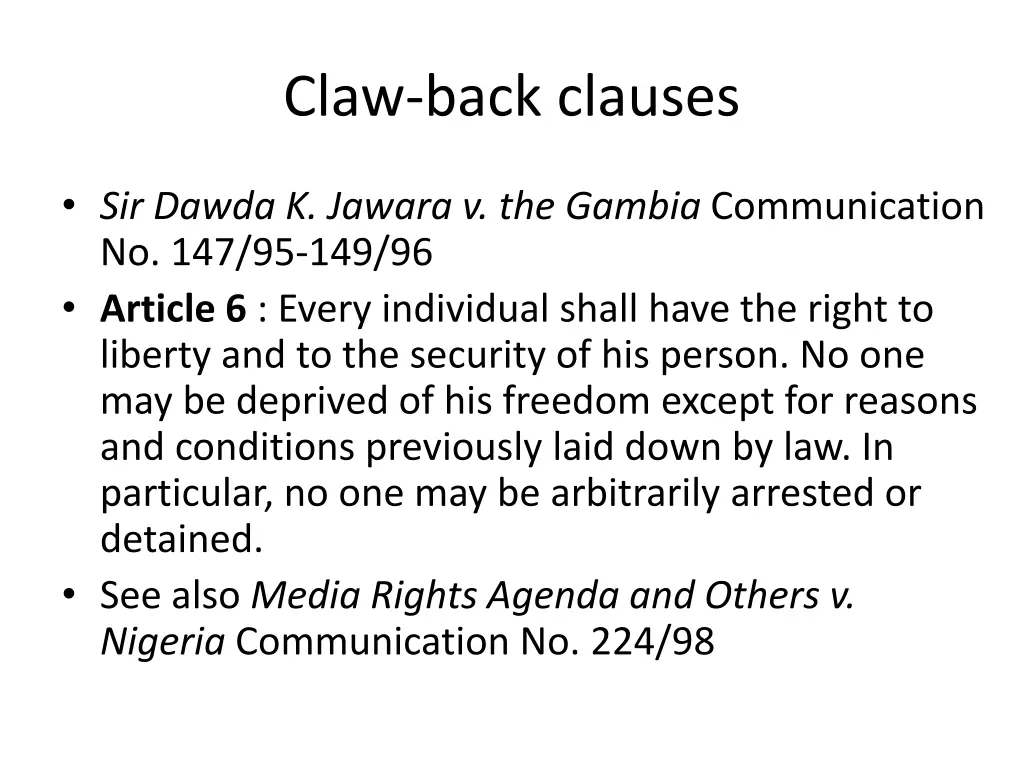 claw back clauses