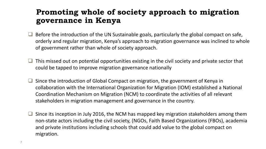 promoting whole of society approach to migration