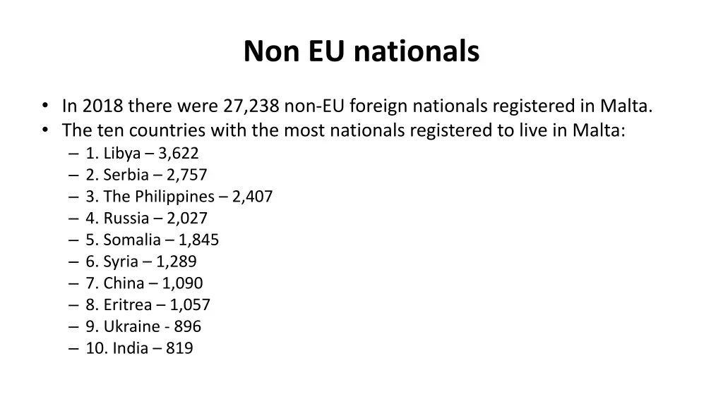 non eu nationals