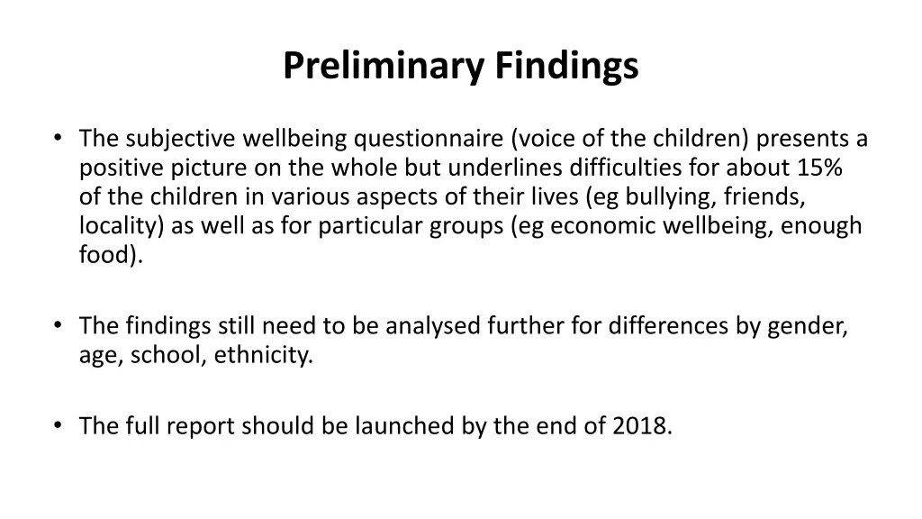 preliminary findings 1