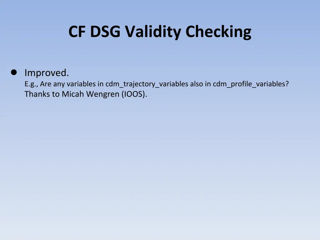 cf dsg validity checking