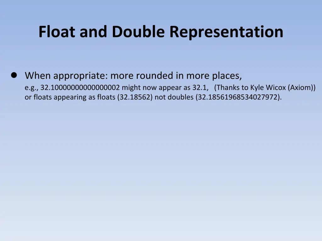 float and double representation