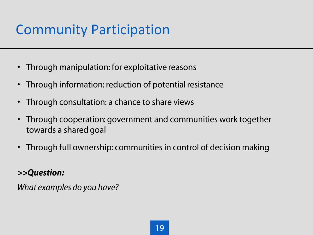 community participation