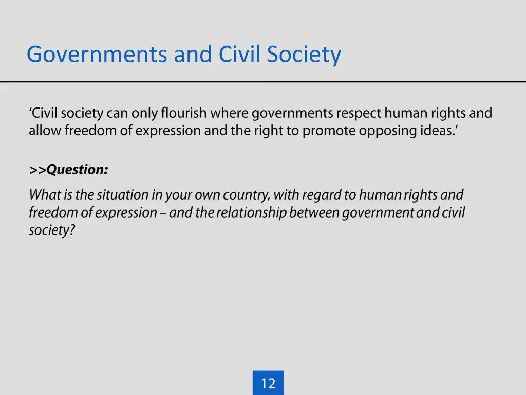 governments and civil society