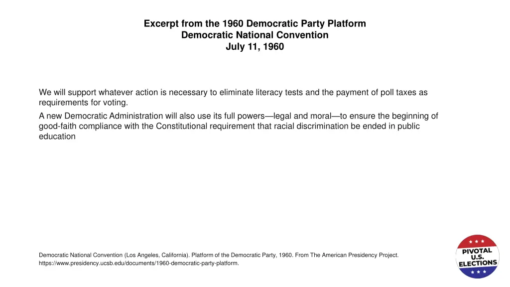 excerpt from the 1960 democratic party platform 2