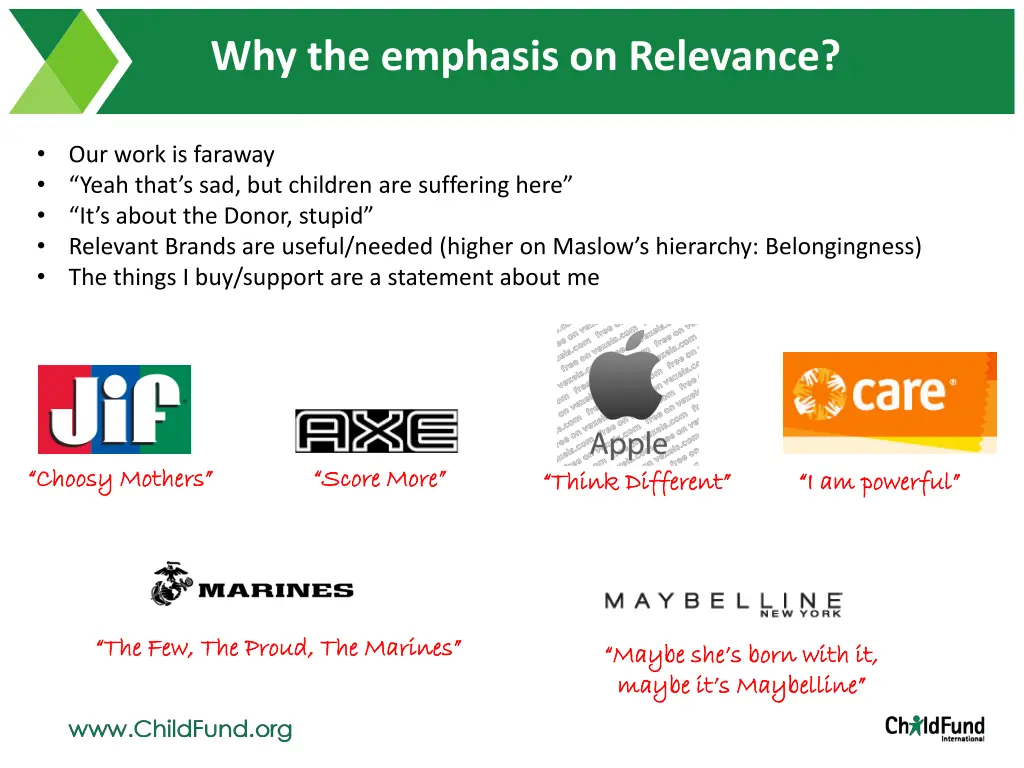 why the emphasis on relevance