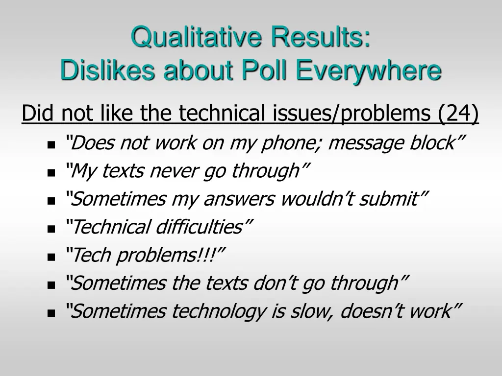 qualitative results dislikes about poll everywhere