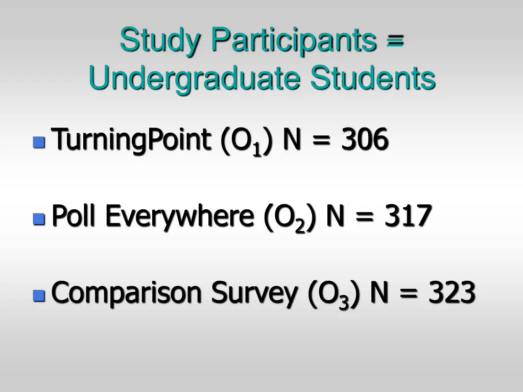 study participants undergraduate students