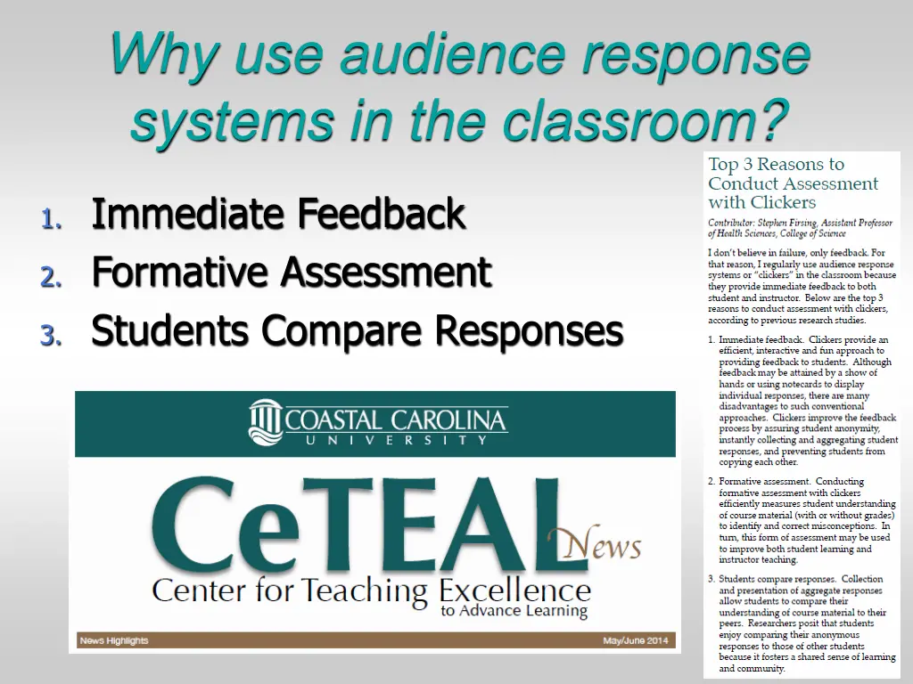 why use audience response systems in the classroom