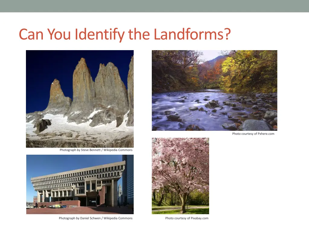 can you identify the landforms