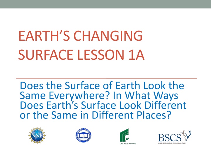 earth s changing surface lesson 1a