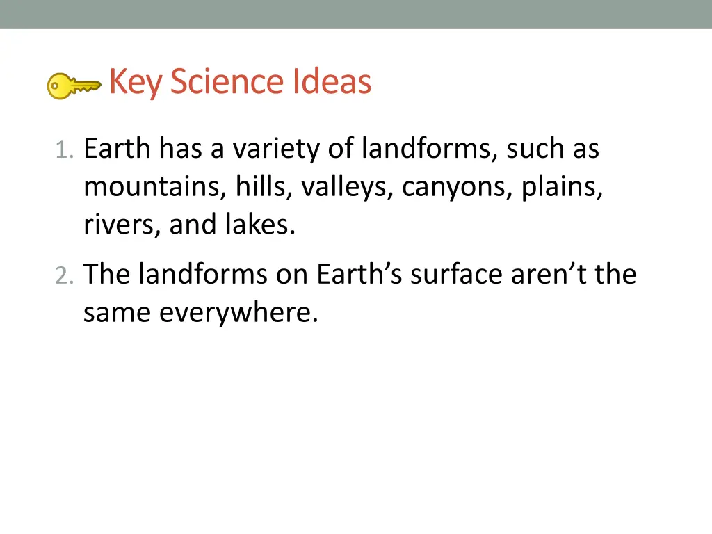 key science ideas