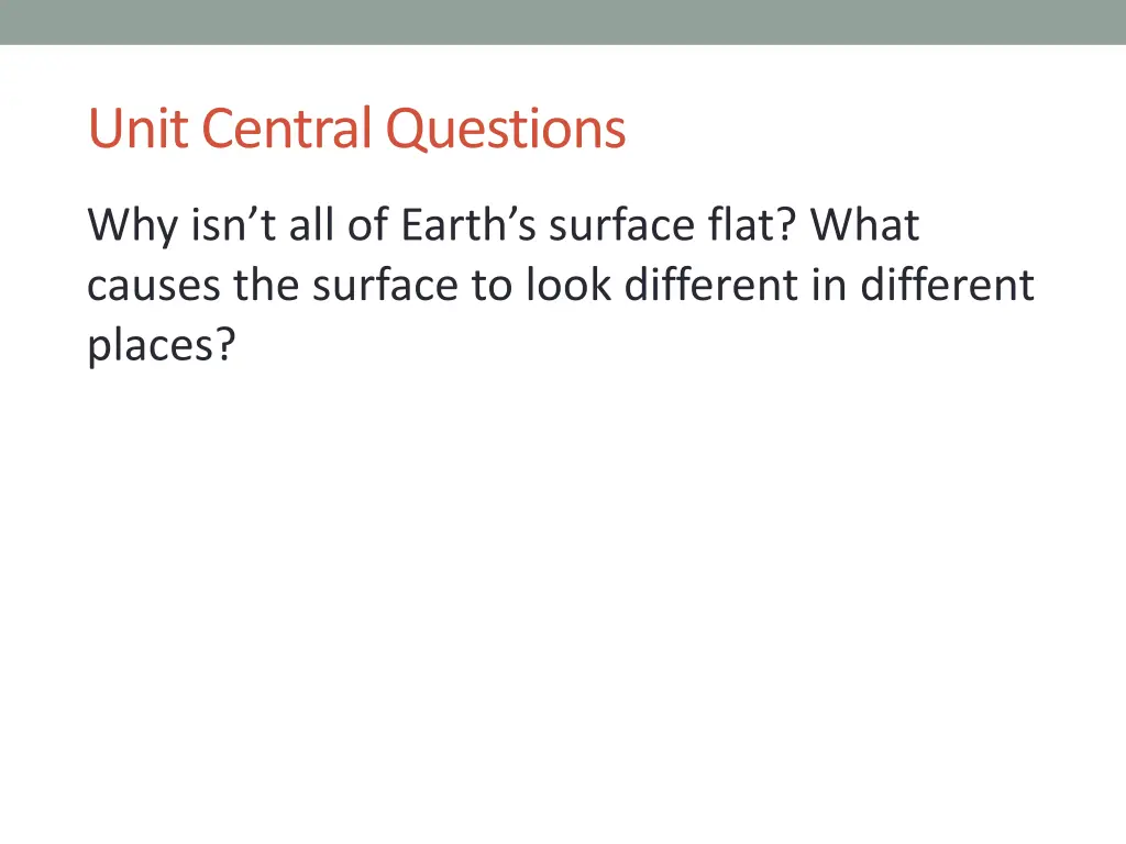 unit central questions