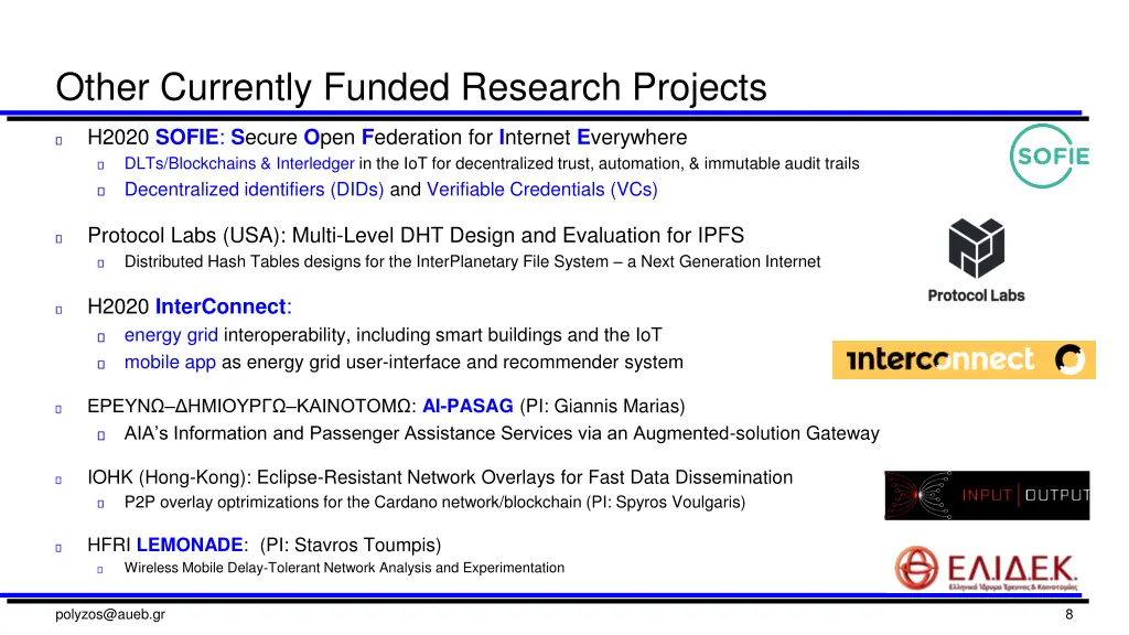 other currently funded research projects