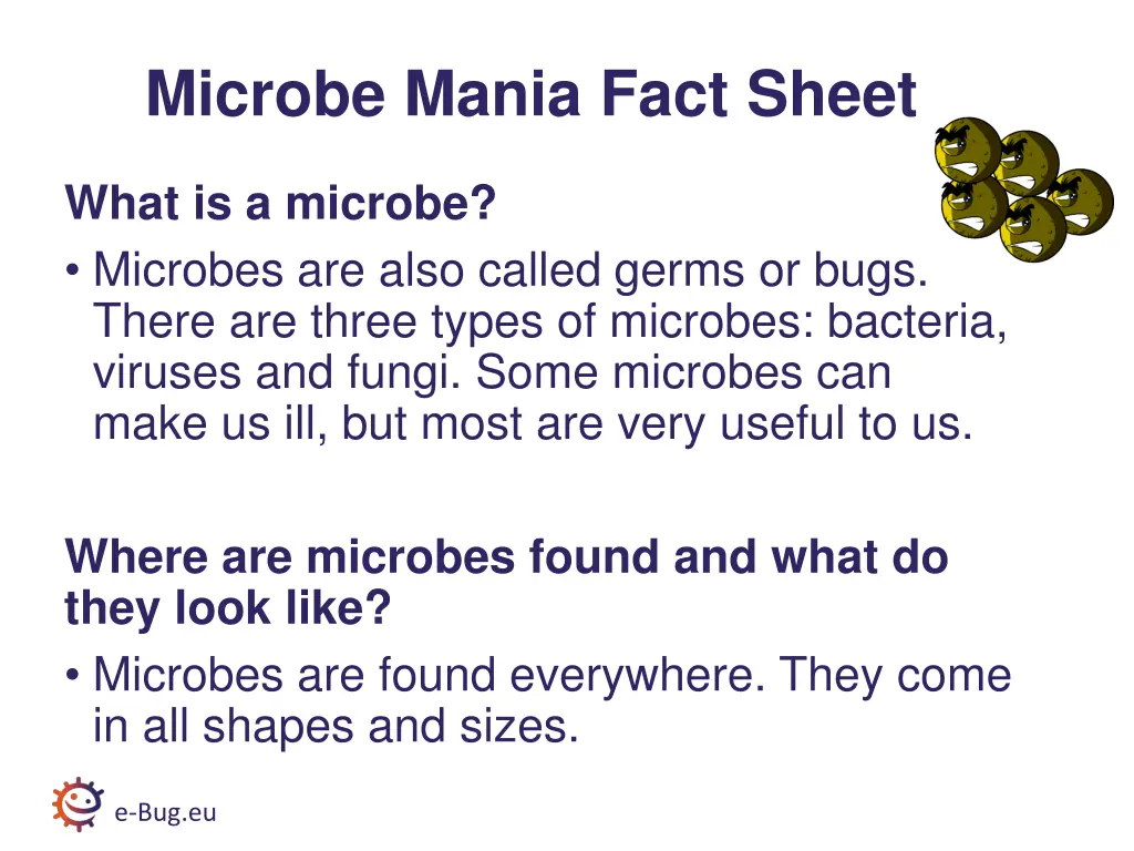 microbe mania fact sheet