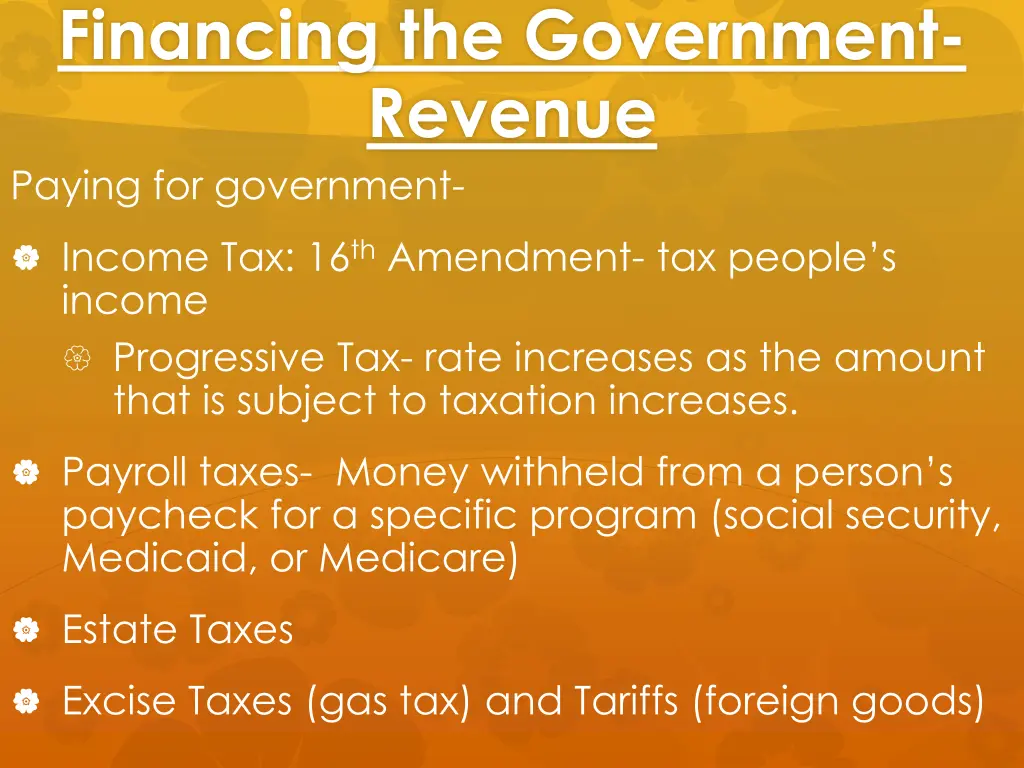 financing the government revenue paying