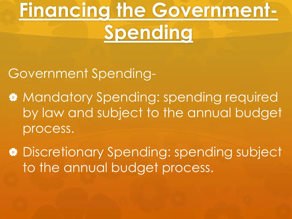 financing the government spending