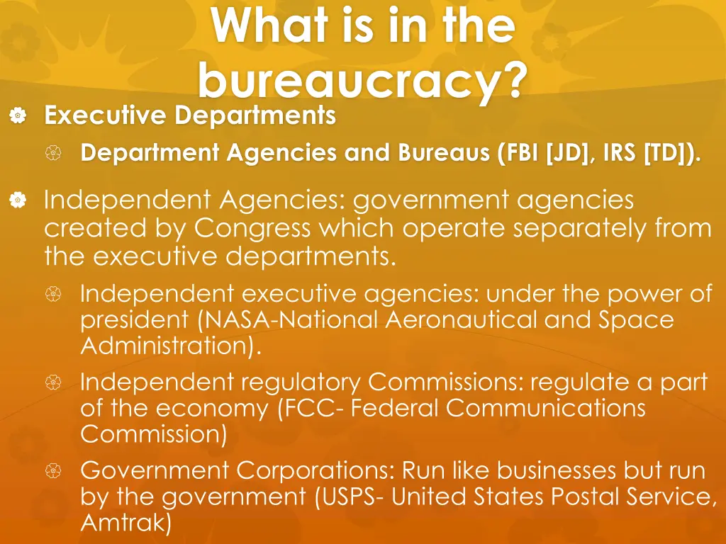 what is in the bureaucracy