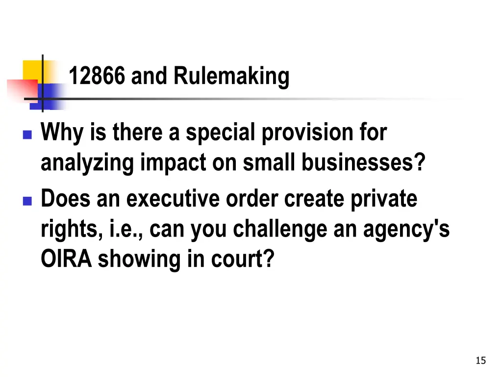 12866 and rulemaking