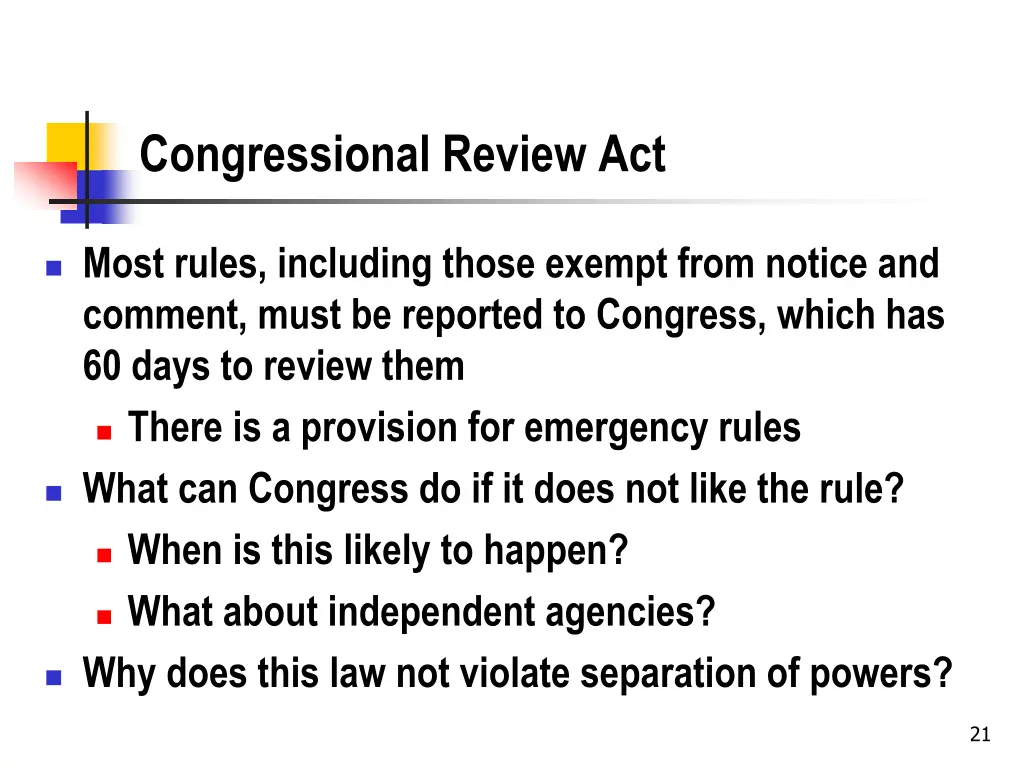 congressional review act