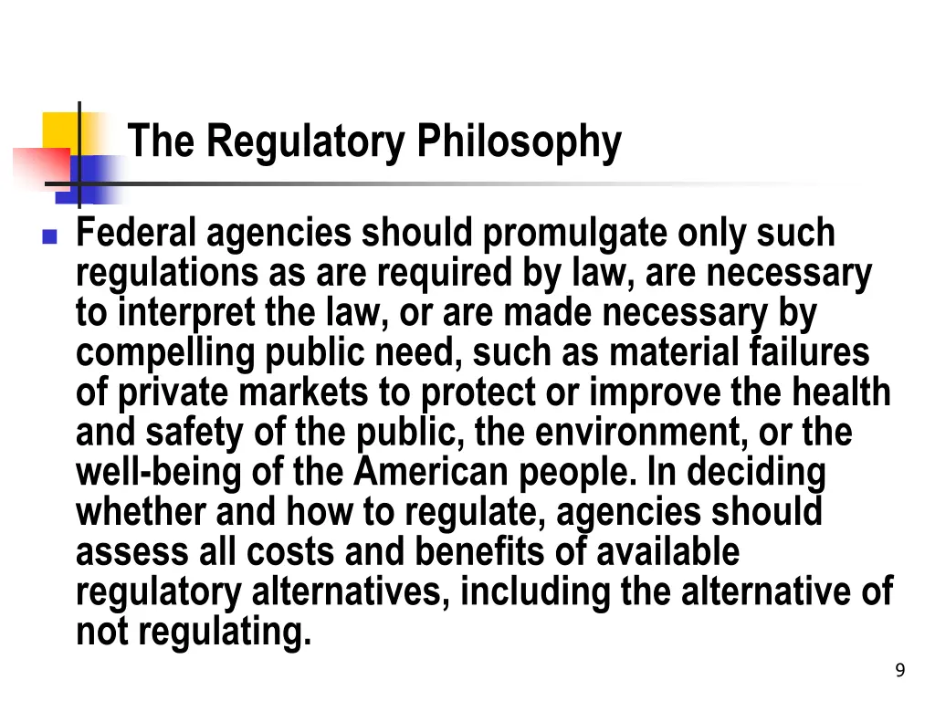 the regulatory philosophy