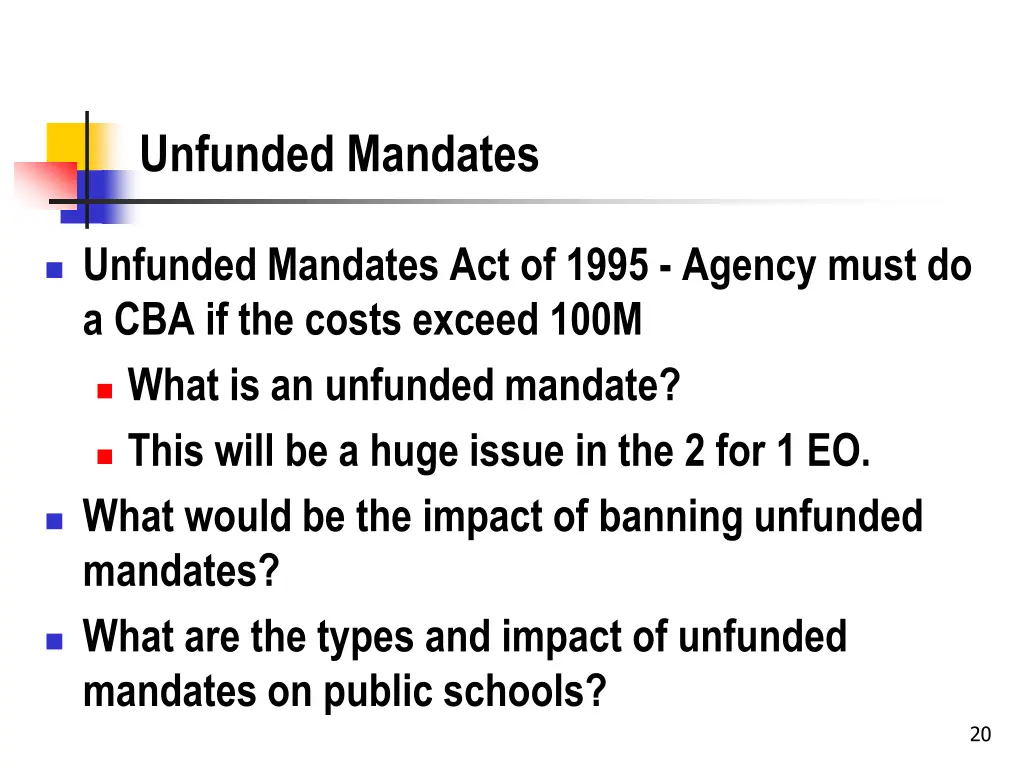 unfunded mandates