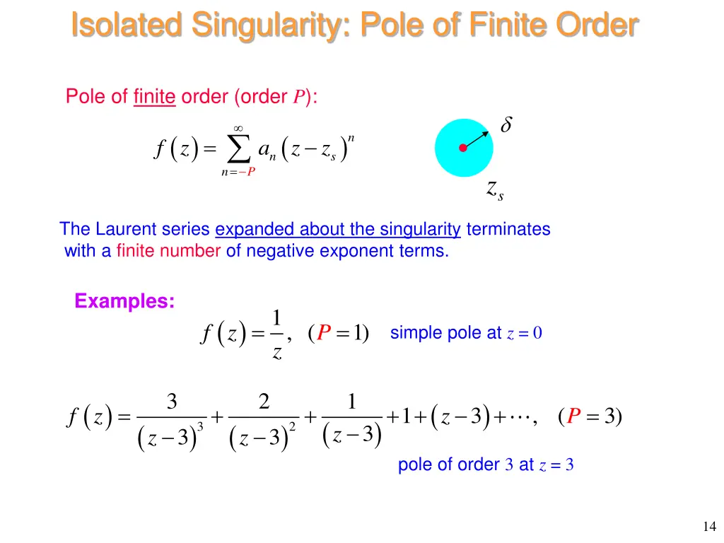 isolated singularity pole of finite order