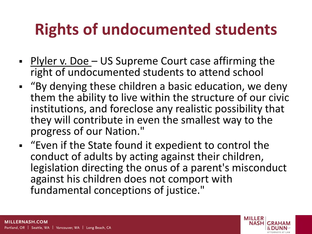 rights of undocumented students