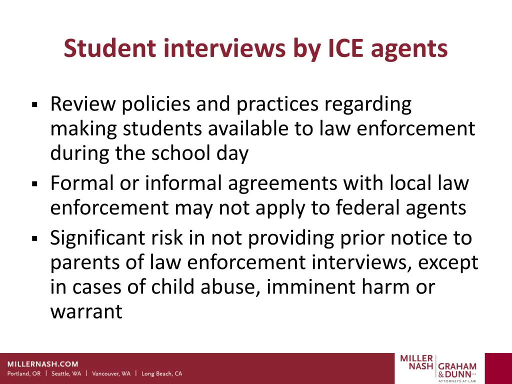 student interviews by ice agents