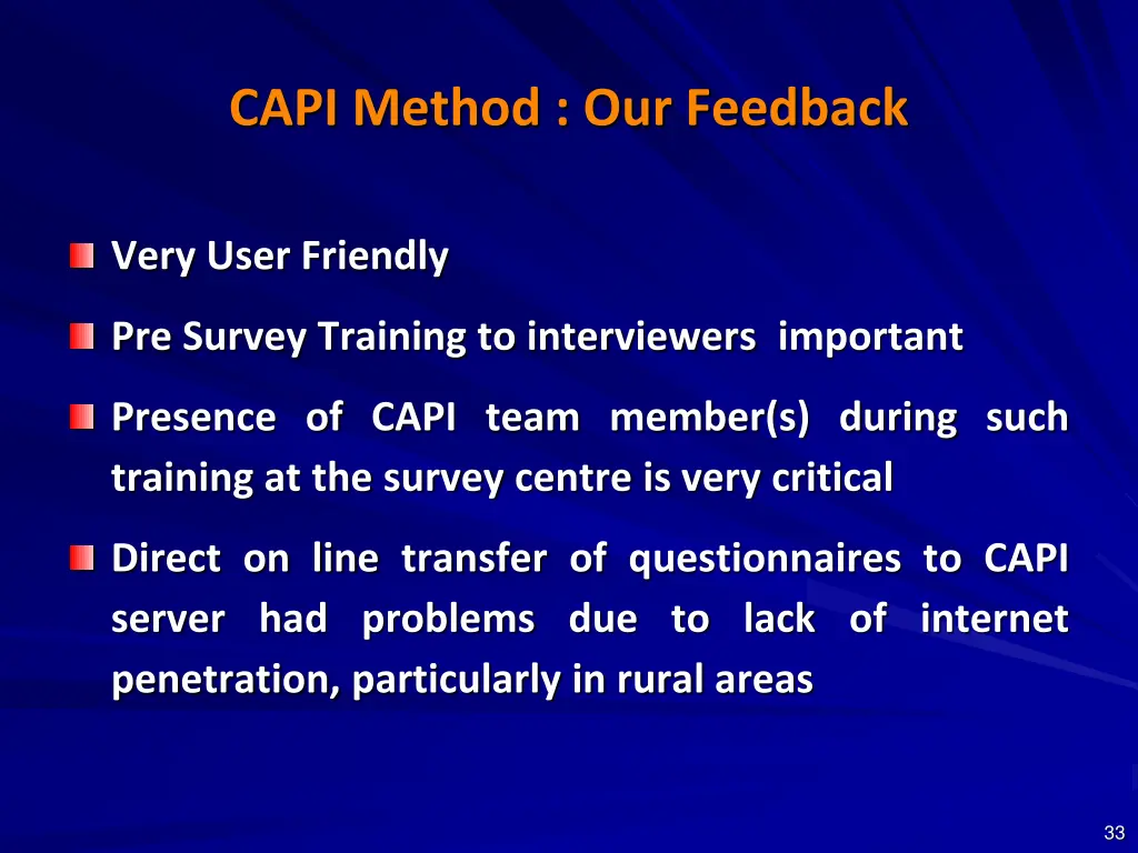 capi method our feedback