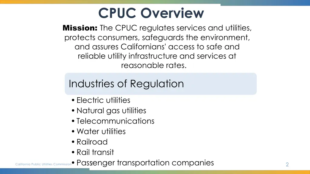 cpuc overview