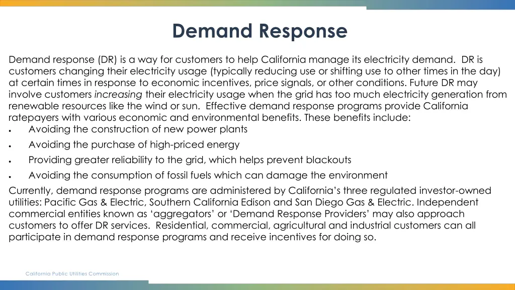 demand response