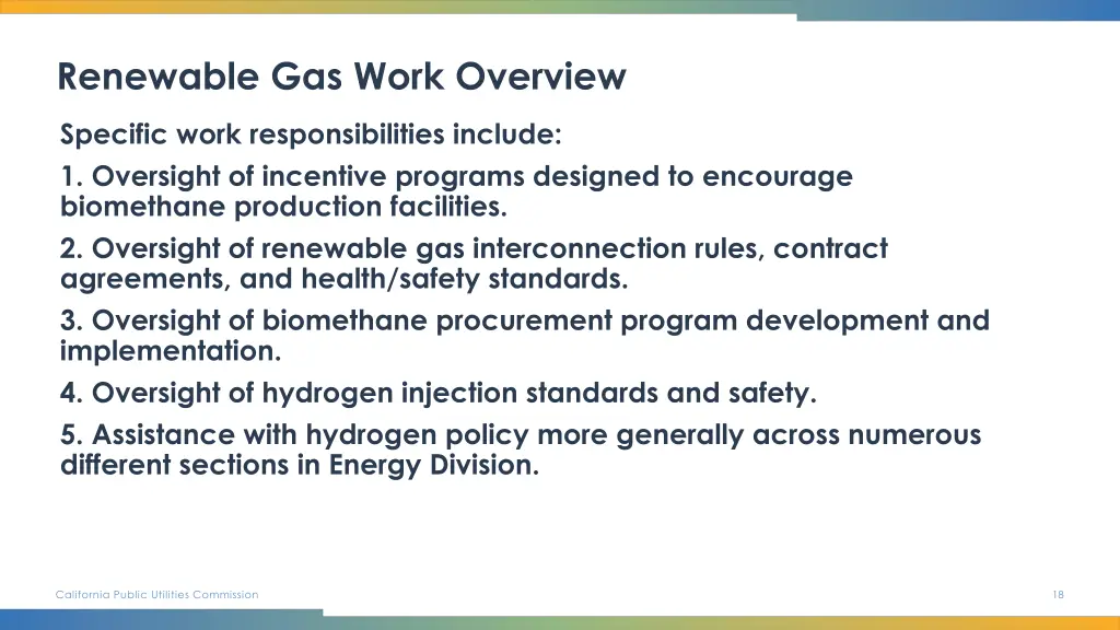 renewable gas work overview