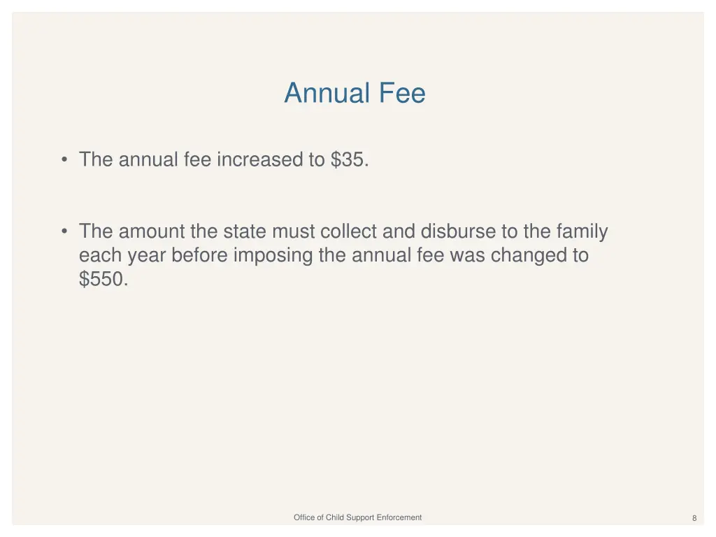 annual fee