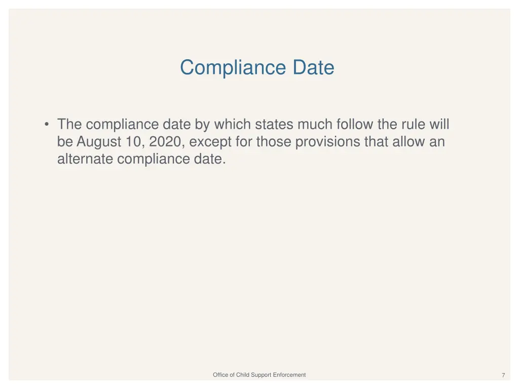 compliance date