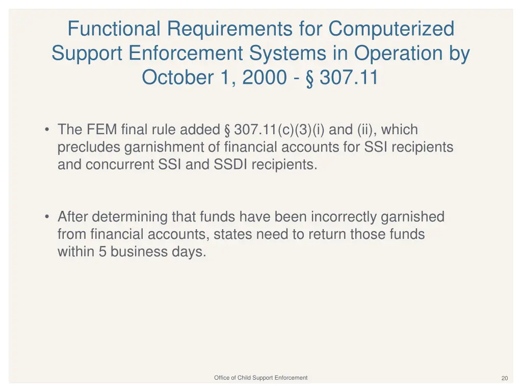 functional requirements for computerized support