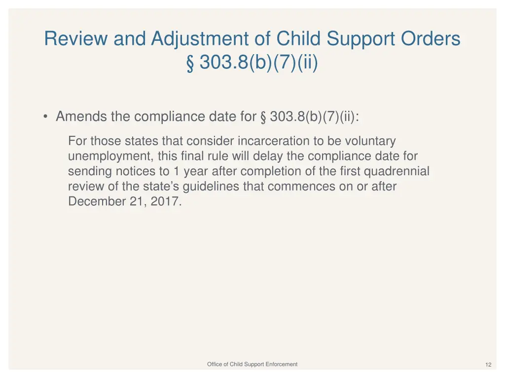 review and adjustment of child support orders