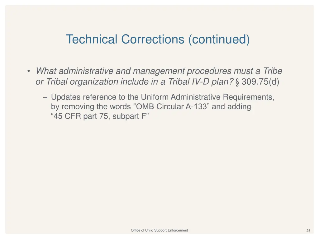 technical corrections continued