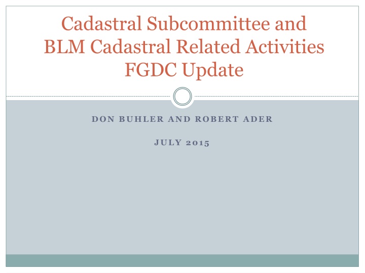 cadastral subcommittee and blm cadastral related