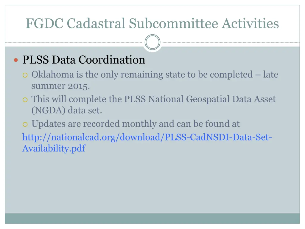 fgdc cadastral subcommittee activities 1