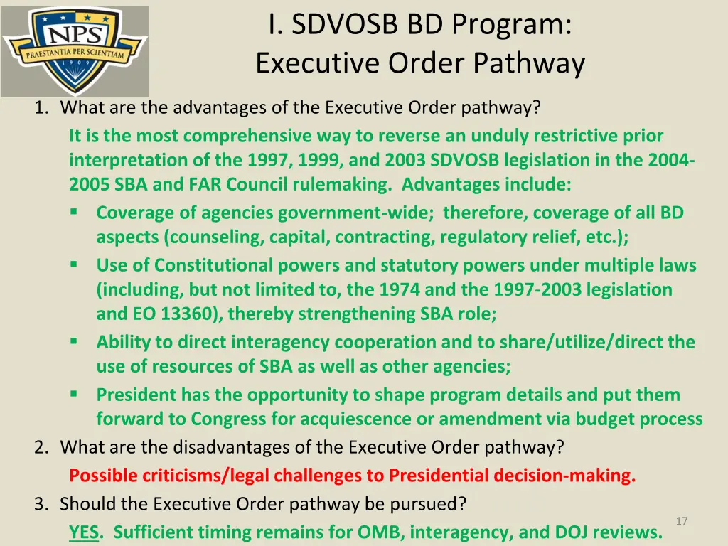 i sdvosb bd program executive order pathway