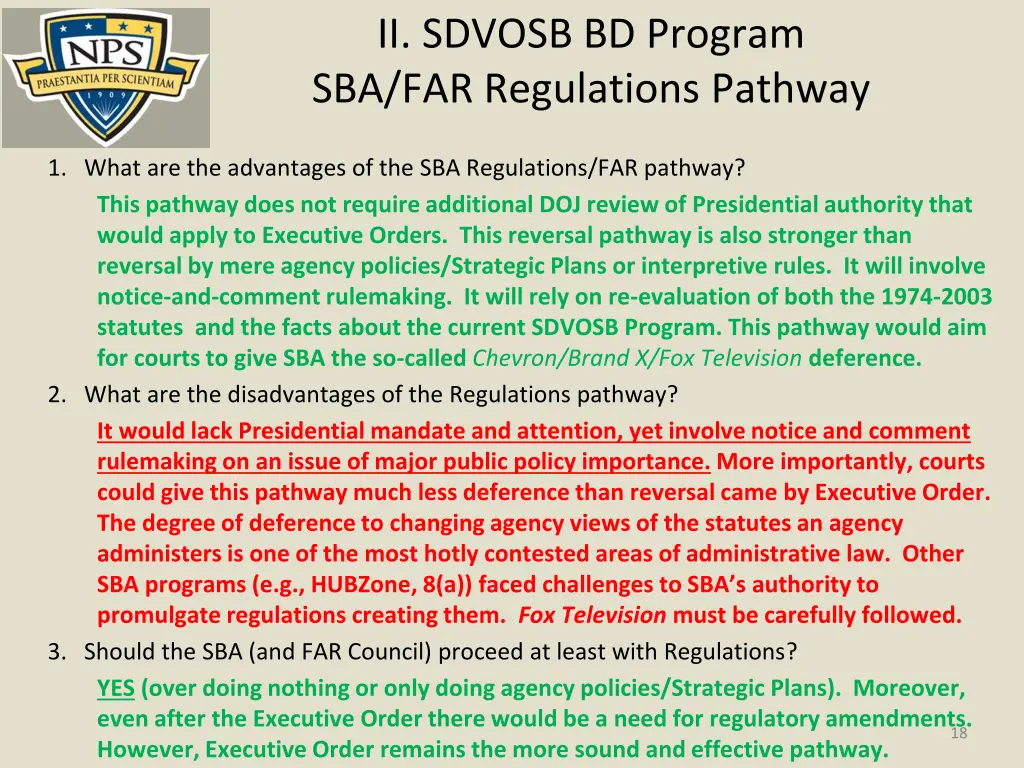 ii sdvosb bd program sba far regulations pathway