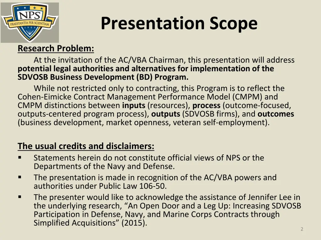 presentation scope