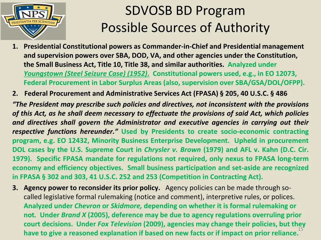 sdvosb bd program possible sources of authority