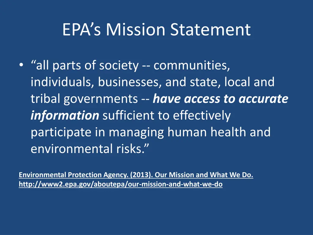 epa s mission statement