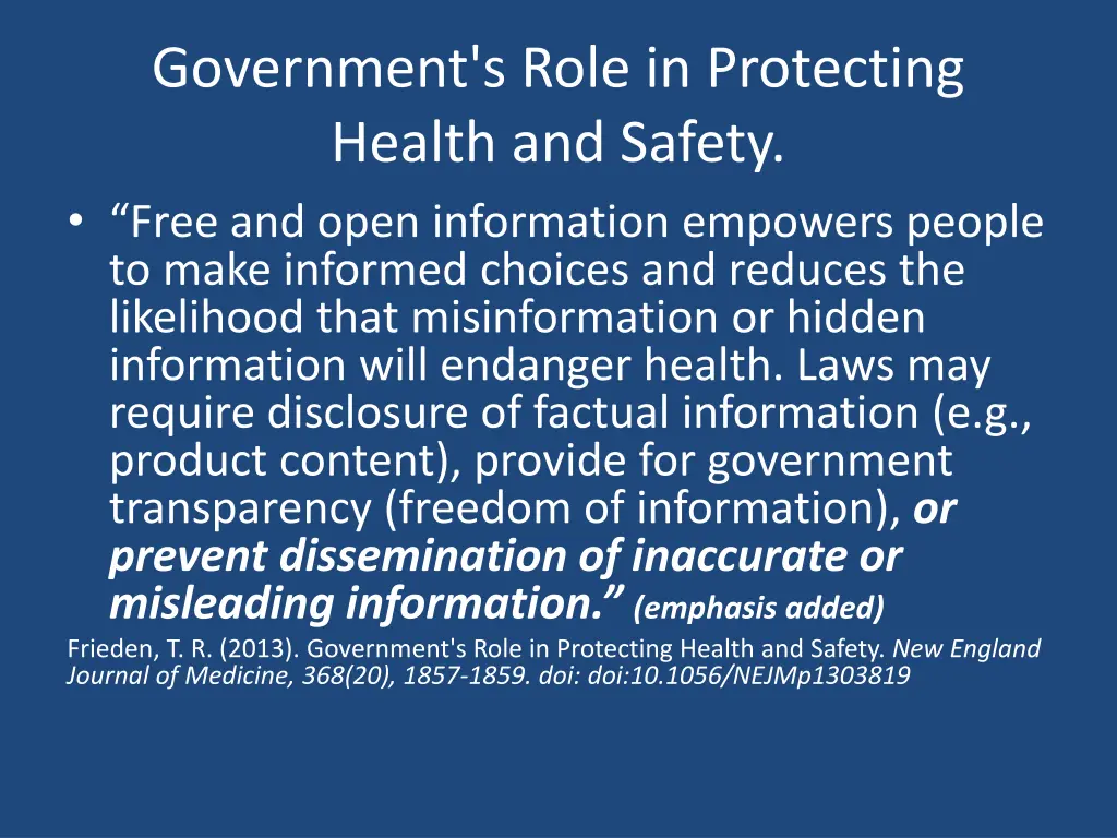 government s role in protecting health and safety 1