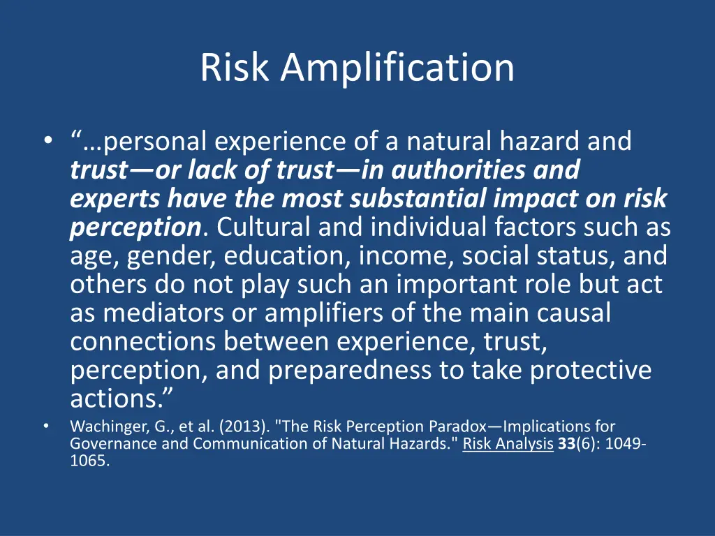 risk amplification