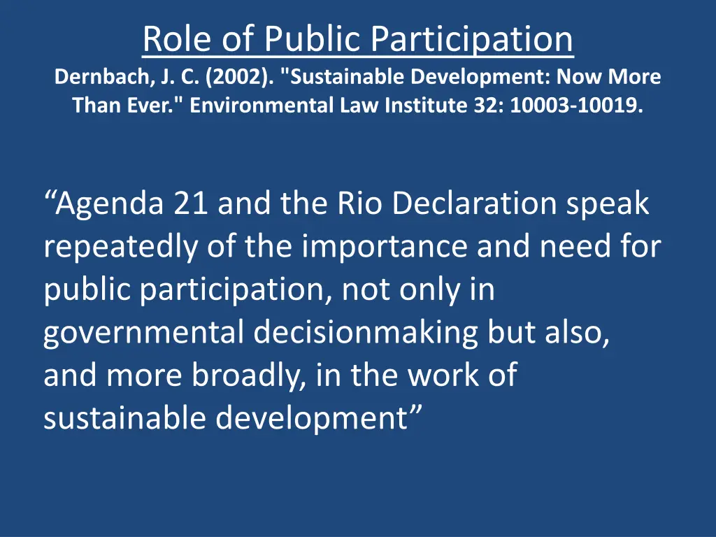 role of public participation dernbach j c 2002