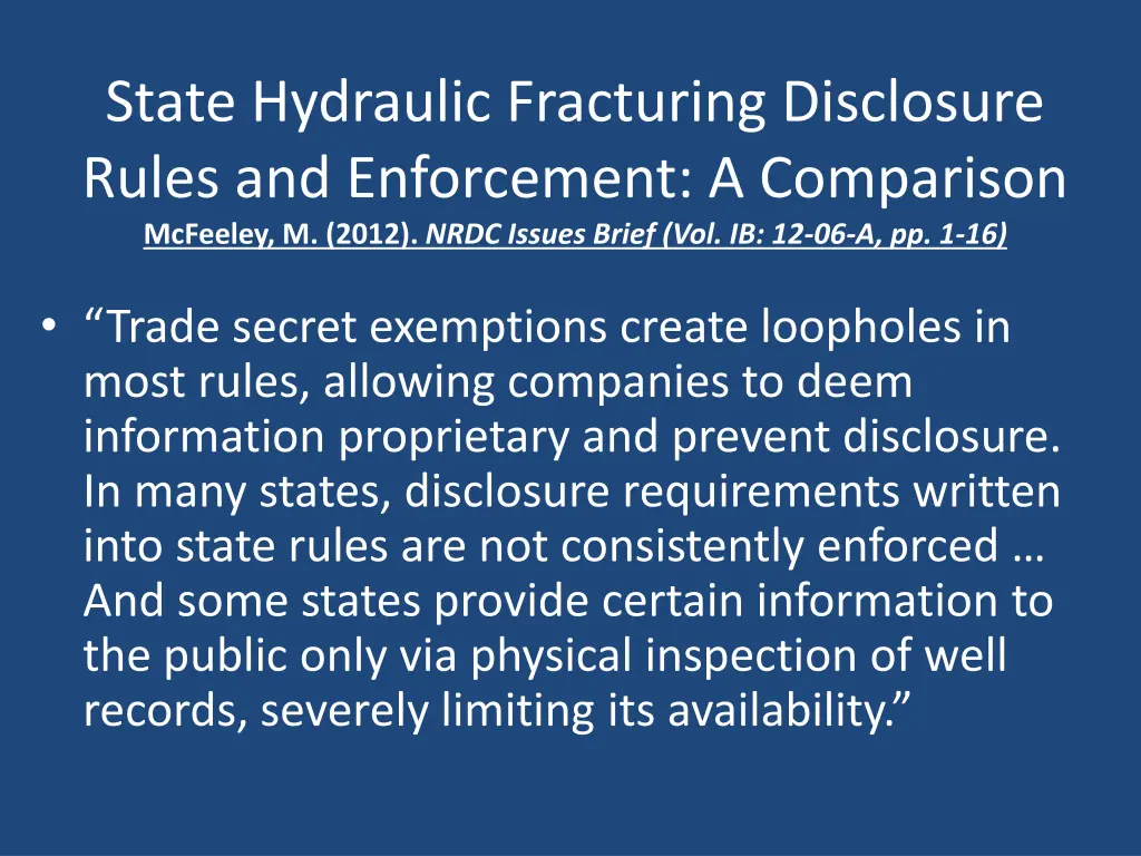 state hydraulic fracturing disclosure rules