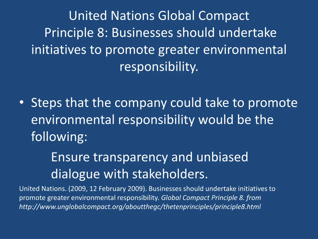 united nations global compact principle